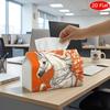 2D Flat, 1pc Tissue Box, Printed On Both Sides, Multifunctional Tissue Box with Horse with Wings On Orange Design Durable Polyester Storage Organizer