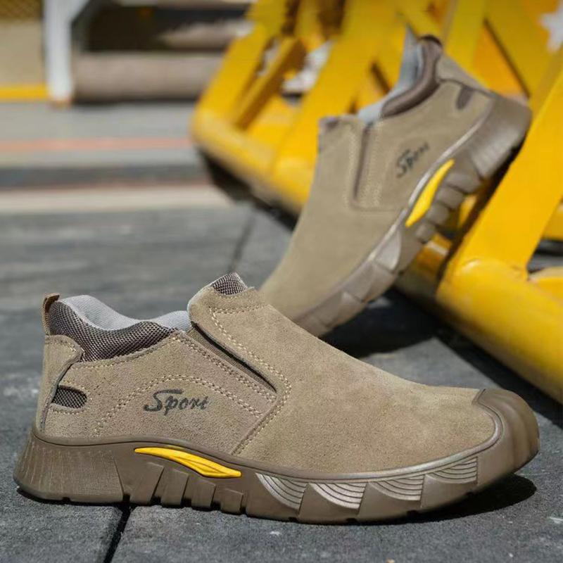 Oulylan Male Steel Toe Labor Footwear Anti Odor Breathable Safety Shoes Anti-puncture Protection Boot For Outdoor Workers