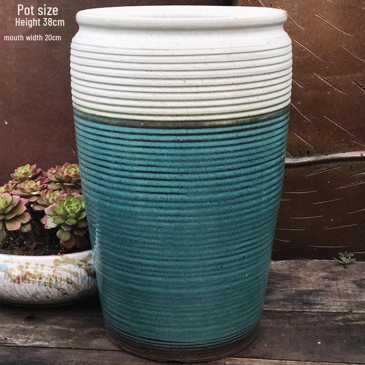 Handmade Retro Ceramic Pot - Purple Clay Succulent Planter with Jade Pendant