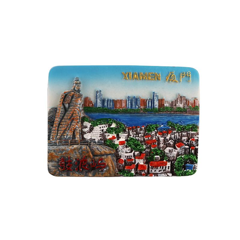 Fujian Xiamen Tourism Handy Gift Handletter Resin 3D Refrigerator Sticker Magnetic Sticker Gulangyu Xiamen Heavenly King Hall