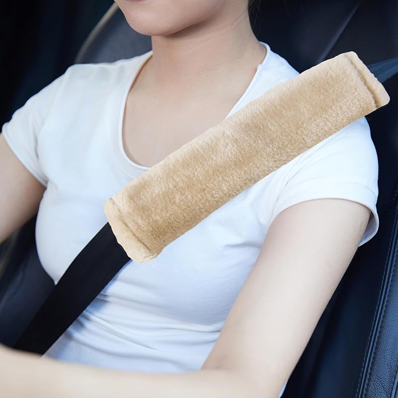 MOONET 2 Packs Car Seatbelt Covers Shoulder Pad For More Comfortable Driving, Universal Seat Belt Cover For Handbag Camera Backpack Straps, Soft Faux