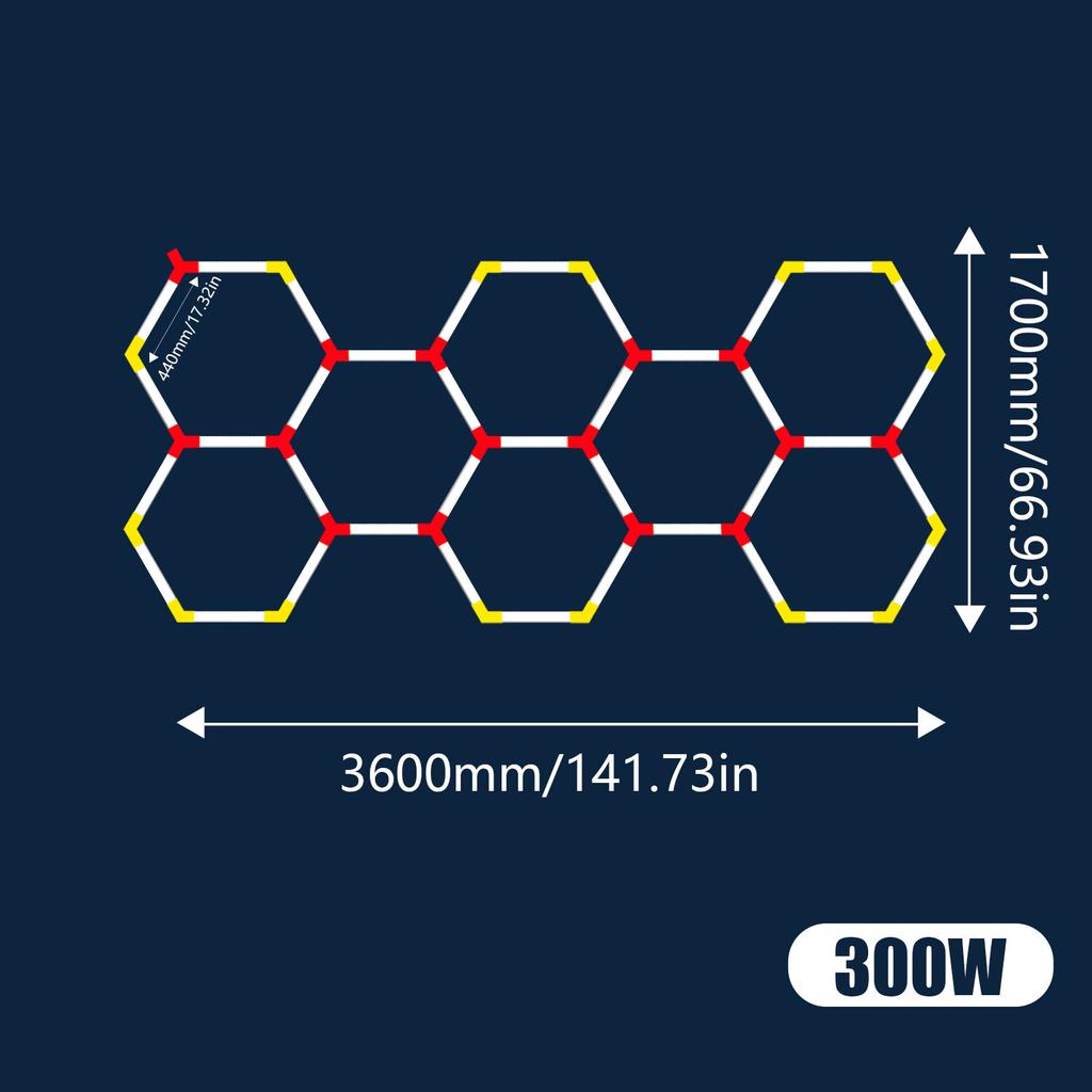 Garage Light Hexagon Lights Lamp AC85V-265V Led Tube Honeycomb Ceiling Lighting For Auto Car Body Repair Led Workshop Cutomized