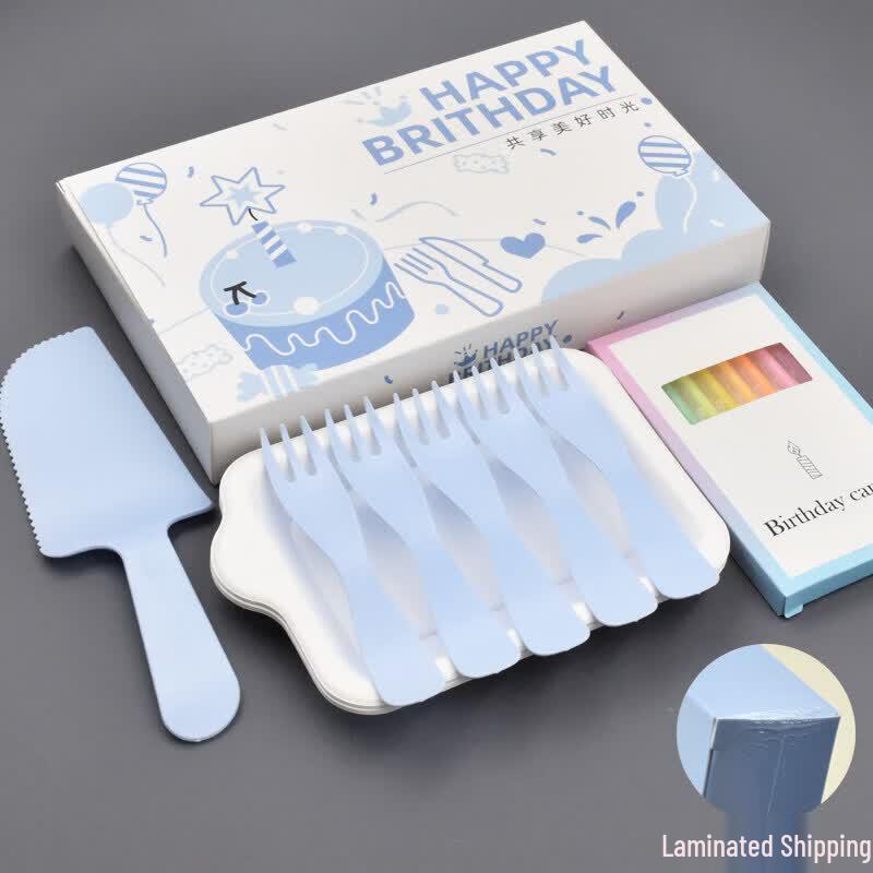 ZISIZ Disposable Cake Party Tableware Set