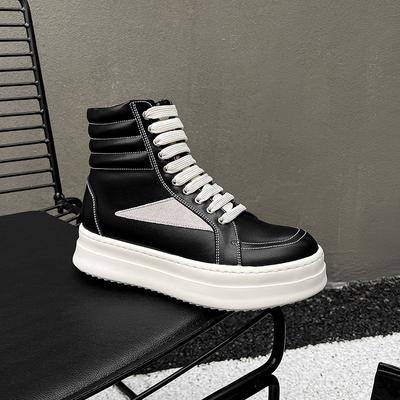 Mode Cuir Véritable Chaussures Montantes Homme Bottes de Moto pour Homme de Haute Qualité Mode Extérieur Homme à Lacets Botas Bottines Antidérapantes