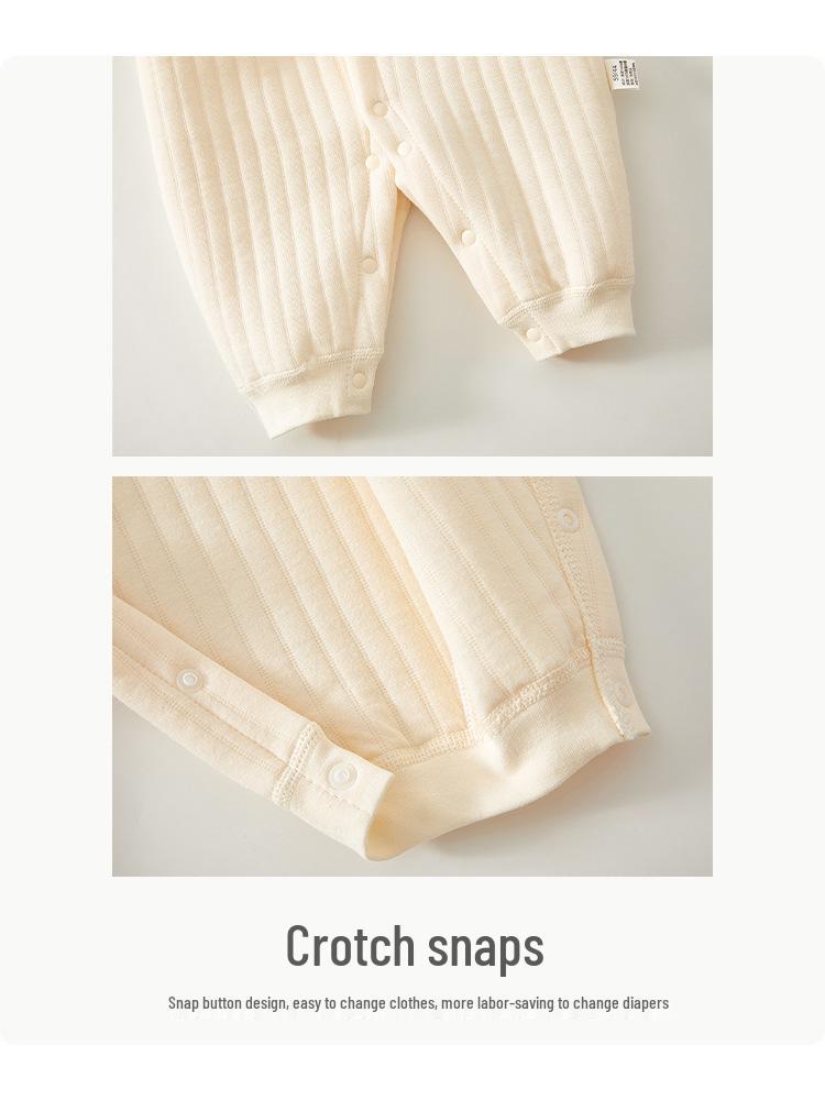 Infant Cotton Long-Sleeved Romper: Warm, Soft, Boneless Suit for Spring, Autumn, and Winter