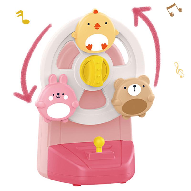 

Детское колесо обозрения, вращающаяся музыкальная шкатулка, мультяшные животные, музыкальная шкатулка, подвески на кроватку, развивающие игрушки для малыша, игрушки на присосках для обеденного стола розовый