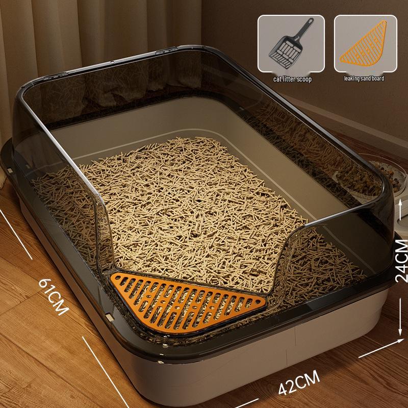 Jumbo Semi-Enclosed Anti-Tracking Cat Litter Box