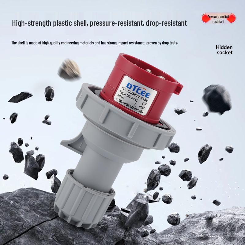 Second Gen IP67 Industrial Aviation Socket Connector 16A/32A, 3-Core/4-Core/5-Core, Non-Explosion-Proof