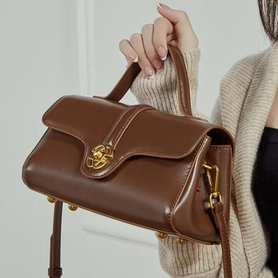 Bag Autumn And Winter Leather Bag Messenger Bag Women'S Bag High-End Lock Small Bag Light Luxury Portable Shoulder Bag