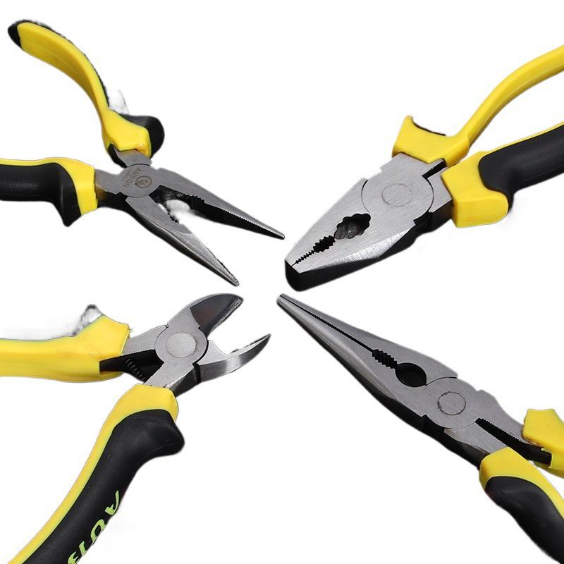 6-inch & 8-inch Multipurpose Industrial Grade Needle Nose & Diagonal Nose Pliers – Electrician's Steel Hand Tool