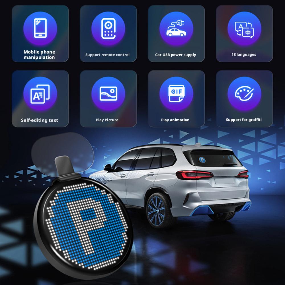 Auto LED-Bildschirm Schild Bluetooth Scrolling Nachricht App-Steuerung Mit Fernbedienung Fingerlicht Display Schild Benutzerdefinierter Text Muster Animation