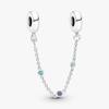 Triple Blue Stone Safety Chain 791688C01 Sterling Silver