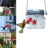 Quadratisches Glasgefäß Kolibri-Futterspender Wildvogel-Tränke für Außenbereich Garten Hof Hängende Vogelfutterspender mit Roten Blumen