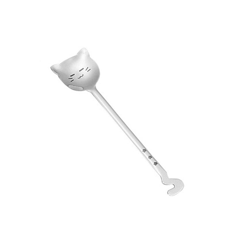 1PCS Funny Tea-Spoon For Coffee Long Tail Cat Coffee Spoon Long Handle Spoon Birthday Gift 304 Stainless Steel Tableware