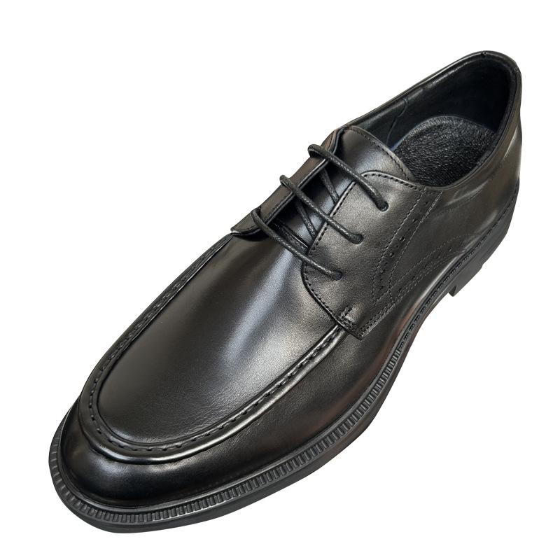 Round Head Leather Shoes Men'S Business Dress Leather Breathable Suit Work Shoes Groom Wedding Men'S Shoes Men'S Leather Shoes High-End