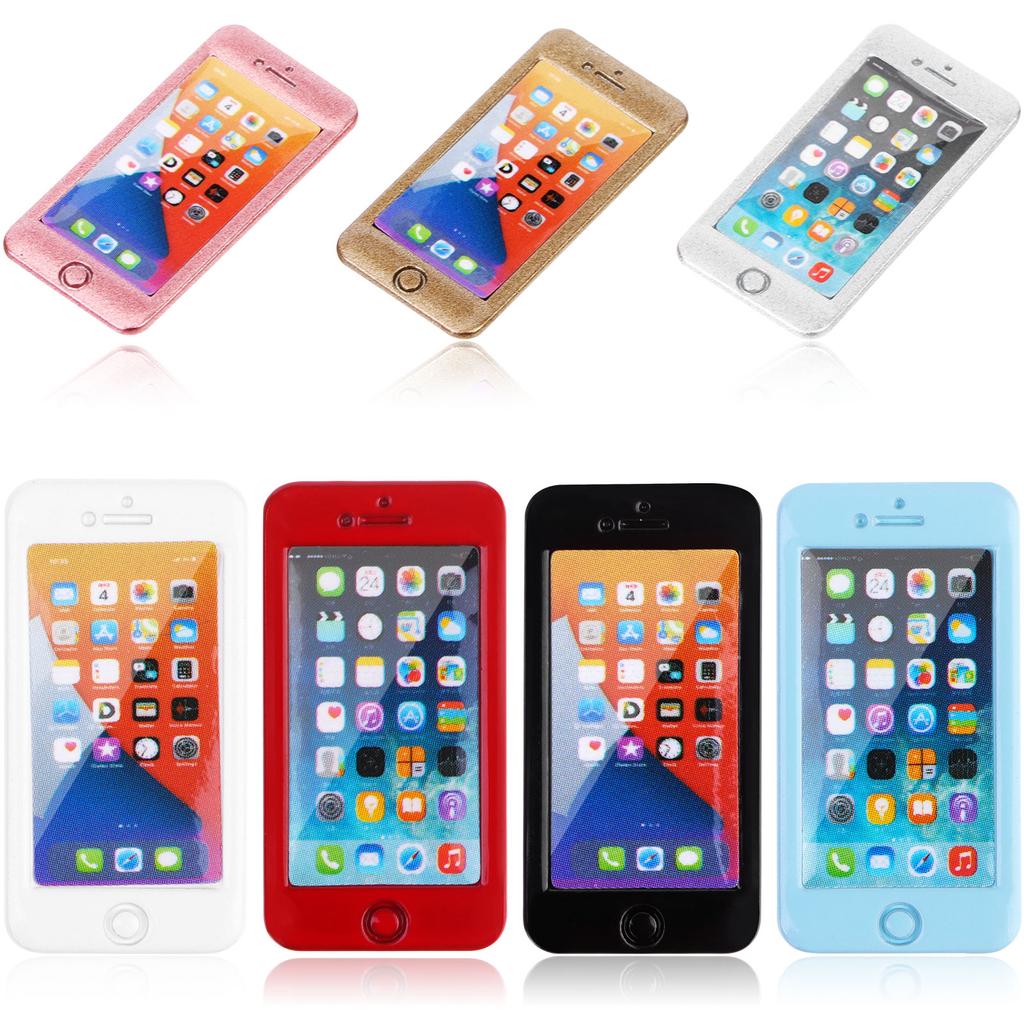 7 Adet 1:12 Bebek Evi Cep Telefonu Simülatörü Aksesuarları Mini Telefonlar Bebek Evi