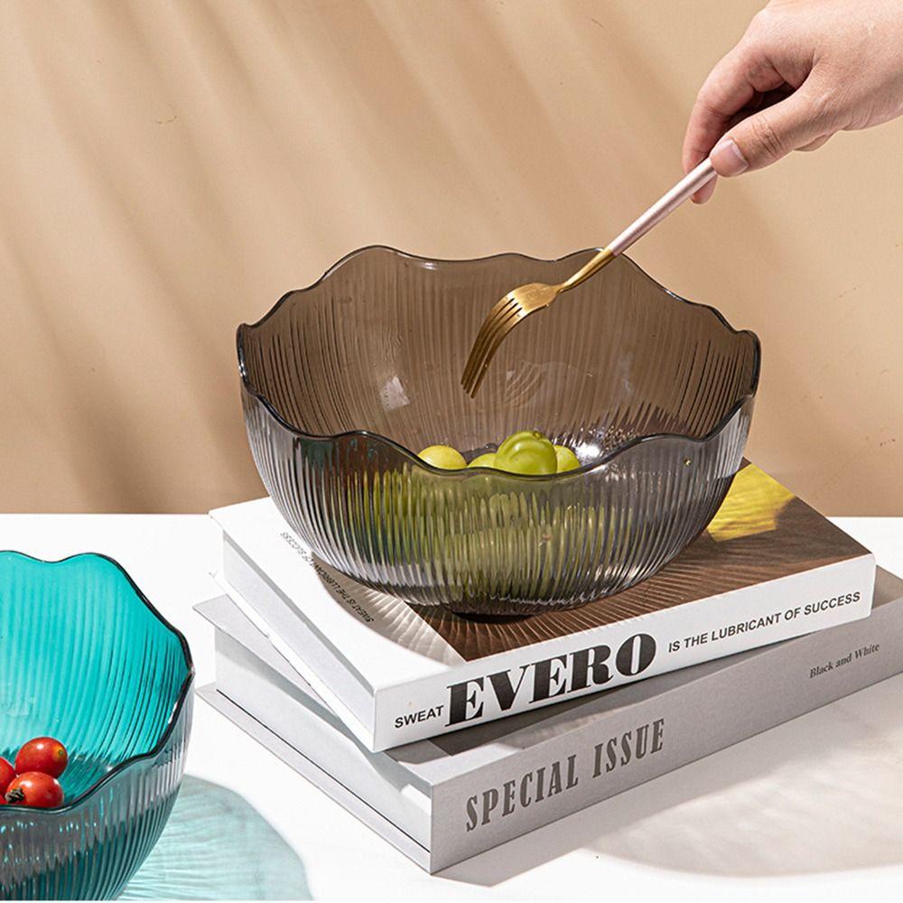 Round Snack Basket Flat Bottom Fruit Storage Tray Modern Style Fruit Bowl Table Decor