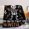 Skeleton Violin Music Note Print Flannel Blanket Rock Music Art Throw Blanket Music Lover Warm Bedroom Sofa Cover