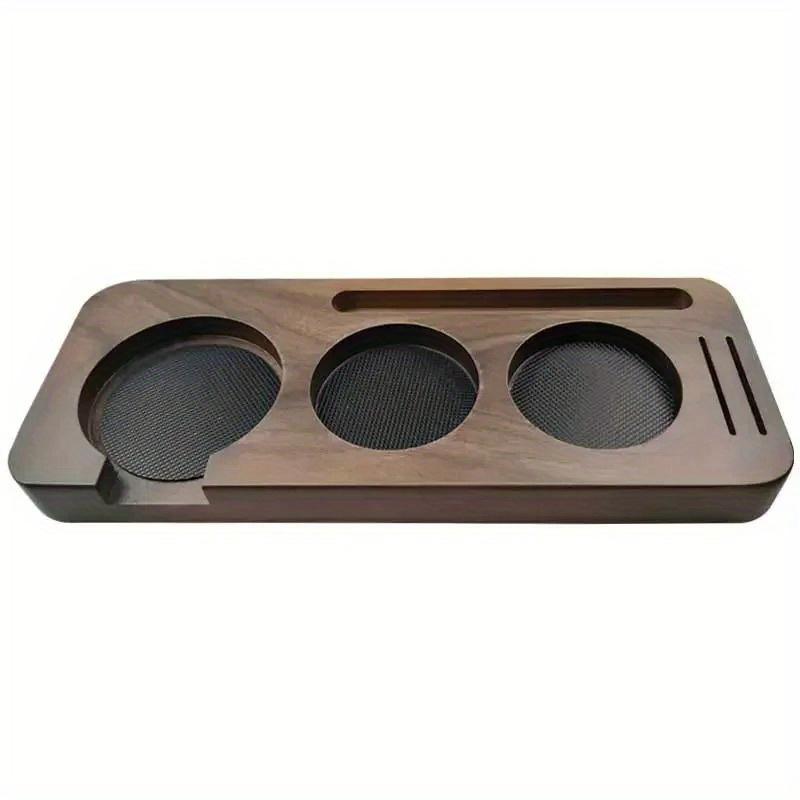 1pc 51/58mm Coffee Tamper Holder Coffee Handle Cloth Powder Wooden Base Espresso Coffee Accessories Storage Bar Barista Utensils