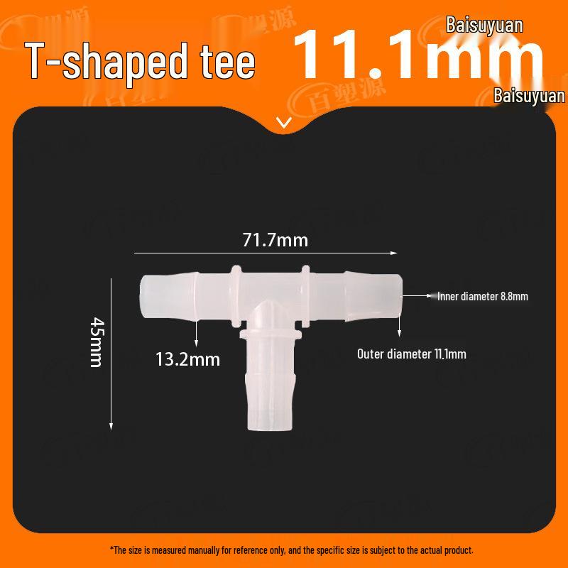 High-Temp Resistant Plastic Hose T-Connector, Quick Connect Fish Tank Accessory, PP Material
