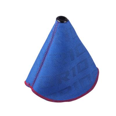 MUGE Shift Knob Cover Shift Knob Boot Cover Canvas Universal Stitching Collar (Blue)