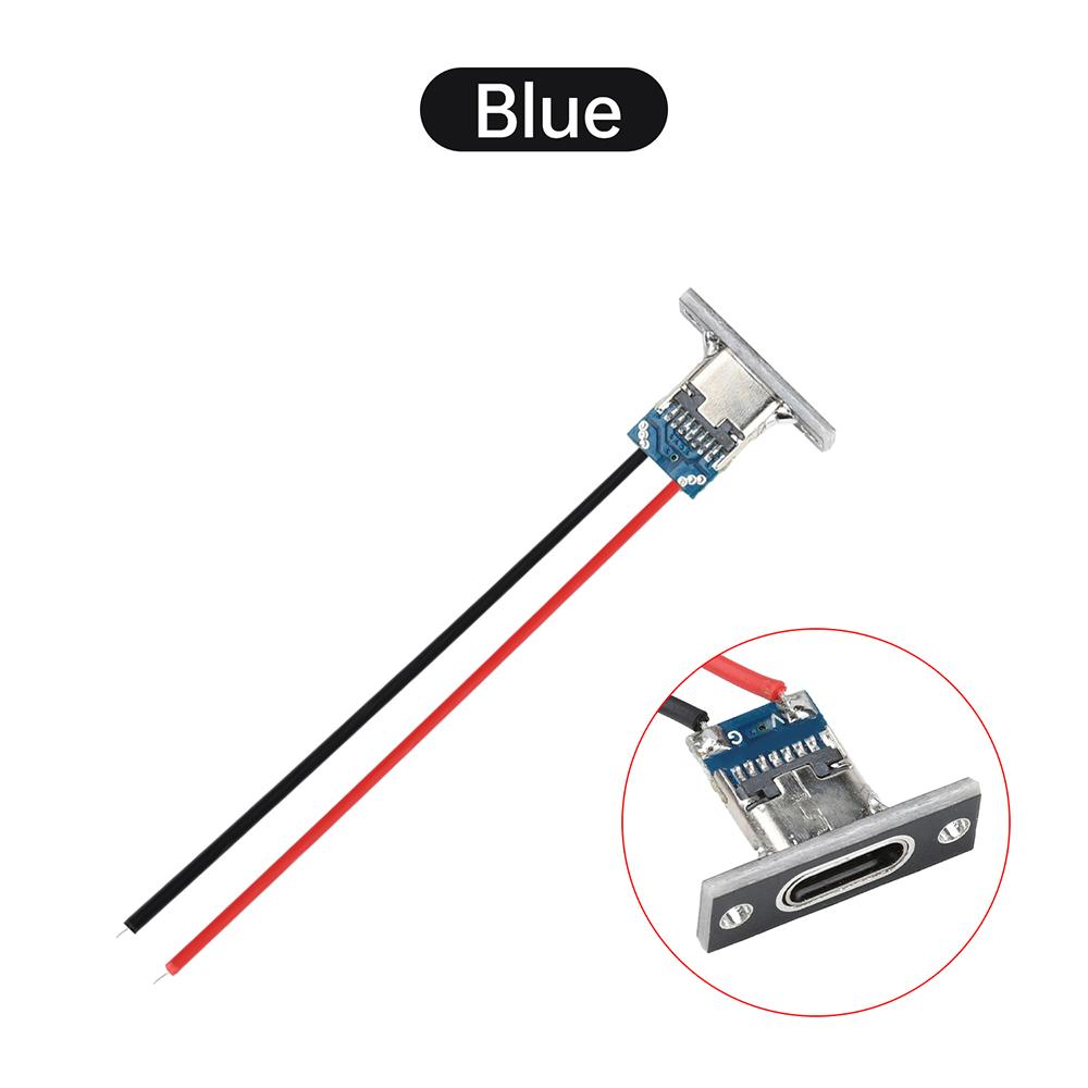 2Pin USB Jack Charging Data Port Type-C Waterproof Charging Port 2P Strip Line Of Solder Joint Female Connector Jack