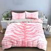 3Pcs Coquette Animal Bedding Set, Soft Pink Tiger Stripe Print Duvet Cover, Cute Girly Bedroom Decor