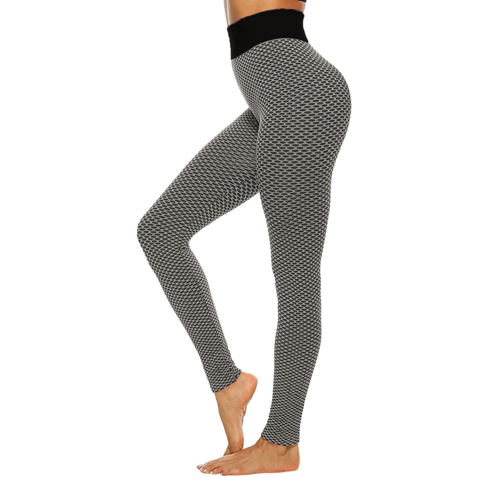 Women s Lattice Printing High Waist Stretch Strethcy Fitness Leggings Yoga Pants XL чёрный