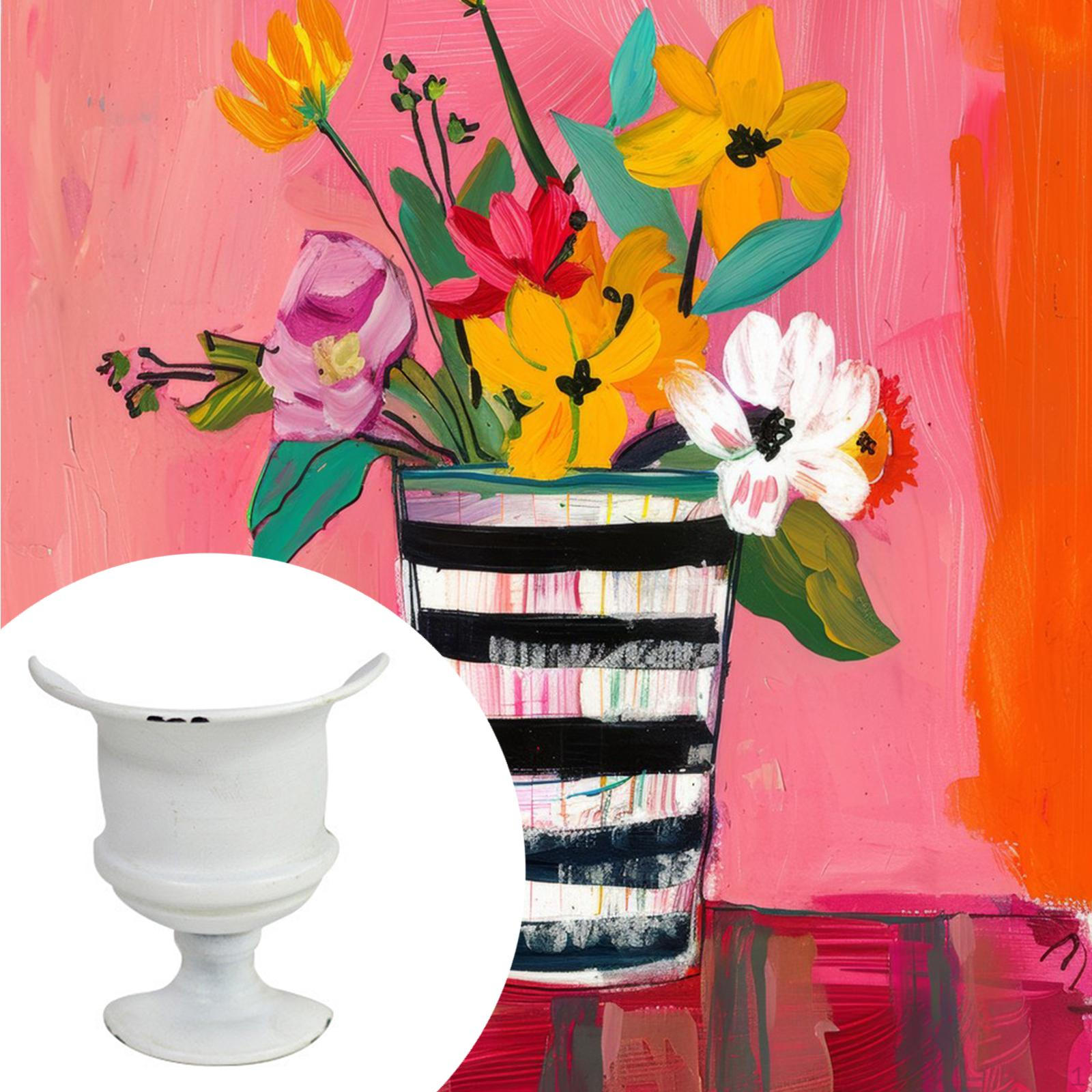 

Artistic Half Planter with Oil Painting Design, DIY Home Decoration Style B