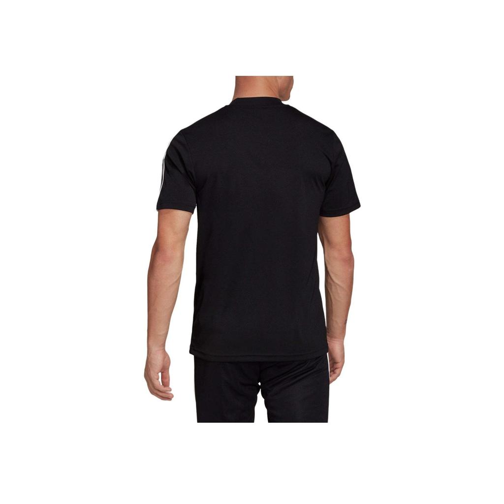 Adidas Striped Brand Logo Crew Neck Soccer Jersey Men Tops Black H60006