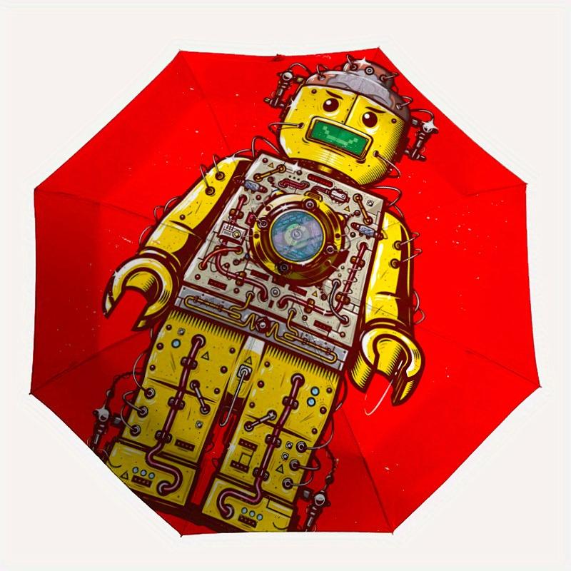 

1pc Lego Automatic Open/close Folding Portable Umbrella with 8-Rib Structure for Women/Men, All-Season Use a0901011
