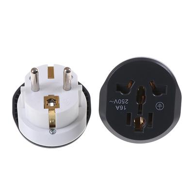 16A אוניברסלי EU נסיעות מתאם יורו ממיר Uk Us Au To Eu Ac Socket Plug