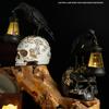 Halloween Crow Skull Night Light Table Lamp Halloween Decorative Skull Lamp Gothic Decorative Night Light Resin Craftsmanship
