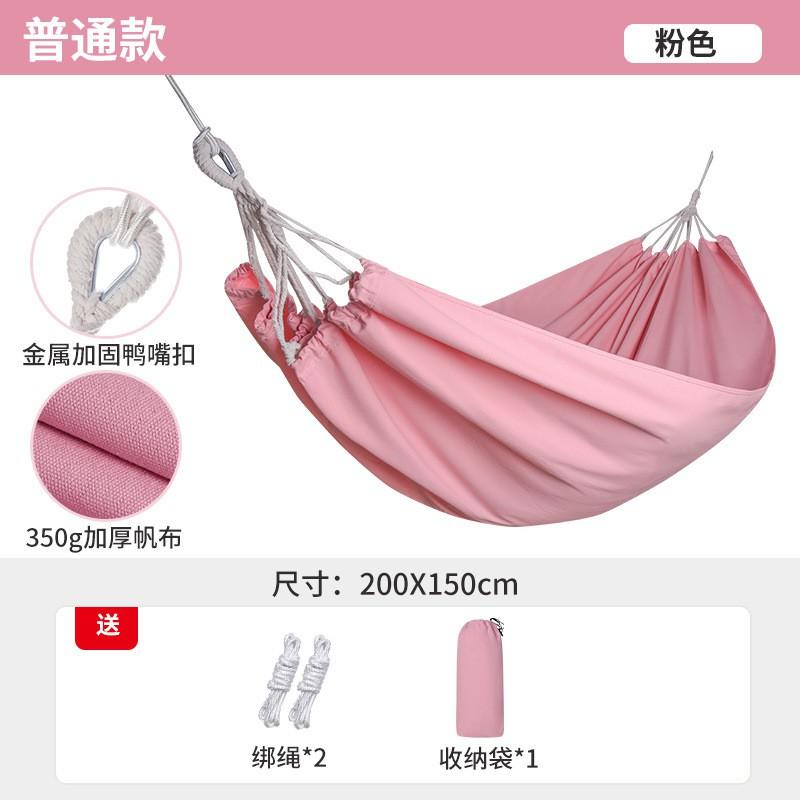 Heavy Duty Canvas Hammock Outdoor Camping Garden Relaxation Single Double Person With Anti-Tip Design