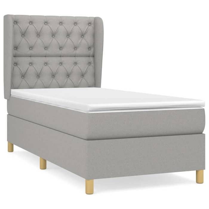Maison Exclusive - Bettlattenrost mit Matratze Hellgrau 80x200 cm Stoff