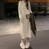 With coat loose knitted dress women's autumn new lazy style polo collar high-end bottoming shirt women