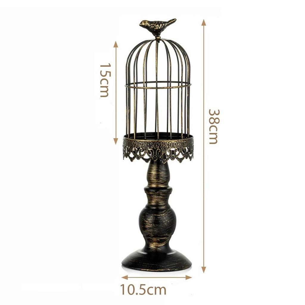 Creativity Retro Bird Cage Candle Holder Ornament Ironwork Candlestick Photography Wedding Restaurant Props Home Decor