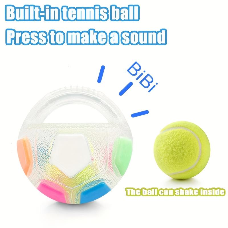 Interactive Dog Toy with Handle, Durable TPR Squeaky Football for Training and Play
