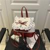 Cute Bow Lace Straps Girlish Feeling Bursting Backpack Trend High Sense Small Backpack Trend