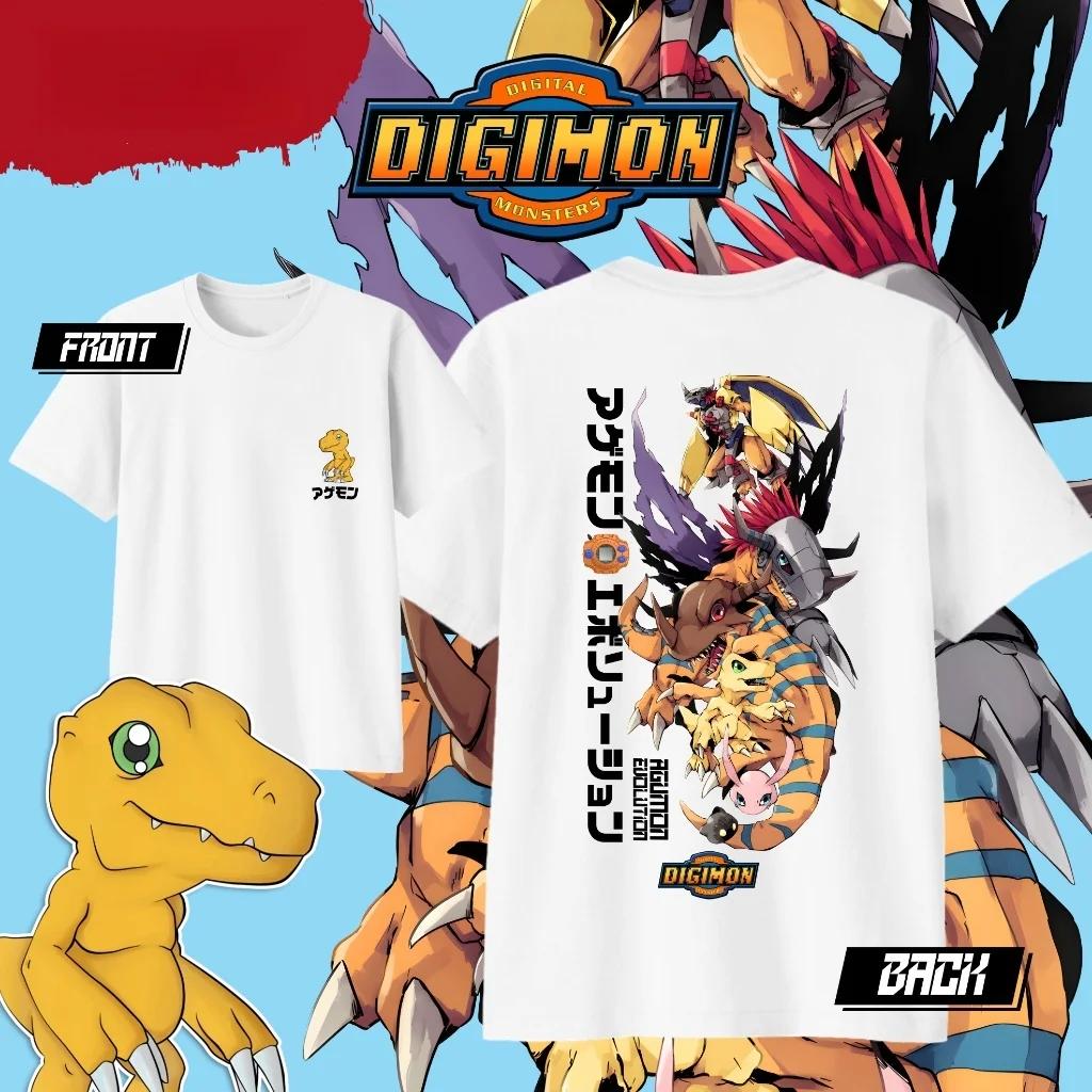

2026 Fashion DIGIMON ADVENTURE ANIME T-shirt AGUMON EVOLUTION Premium Cotton Graphic Tee Soft Cotton Premium Parent-child Tee... S разноцветный