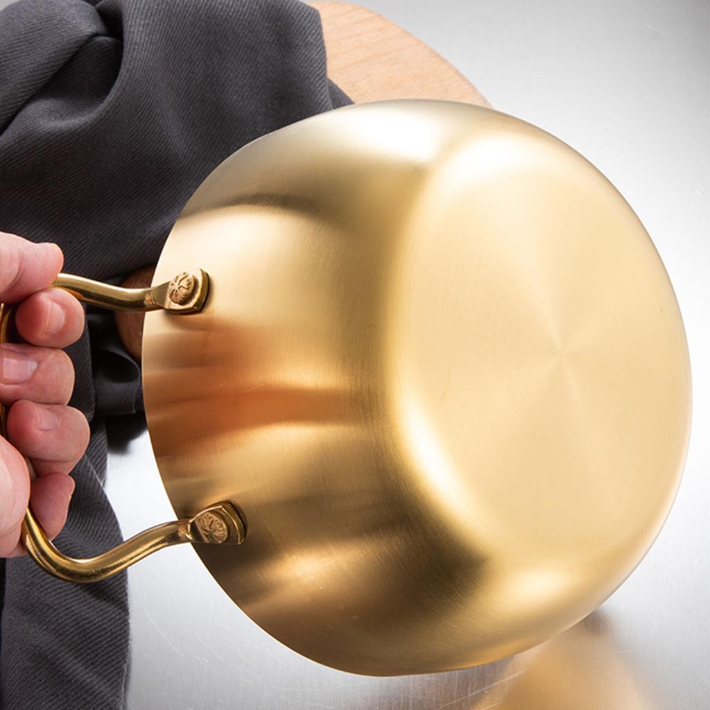 Korea Ramen Pot Stainless Steel Double Handle Fast Heating Ramen Noodle Cooking Pot for Induction Cooker