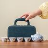 High-grade White Porcelain Tangled Lotus Tea Set, Household Ceramic Kung Fu Tea Set, Xishi Pot Light Luxury Leather Bag Annual Meeting Gift