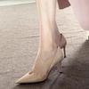 Fashion French pointy heels 2024 autumn new temperament beautiful fashion sexy shallow mouth single shoes with skirt women's shoes