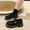 Thick-soled Mary Jane Small Leather Shoes Women's Autumn Height Increase Patent Leather Retro with Skirt Single Shoes Gentle 2025 New Versatile