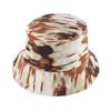 Unisex Wide Brim Cotton Blend Bucket Hat With Tie-Dye Gradient Camo Print Streetwear Winter