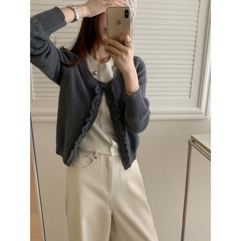 Korean Autumn Style Color-Block Omelet Egg Roll Sweater
