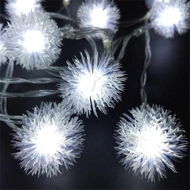 Романтические 10/20/40 светодиодов, снежные помпоны, сказочные одуванчики, гирлянды для фестиваля, рождественской вечеринки, свадьбы, украшения сада, освещение «сделай сам» M