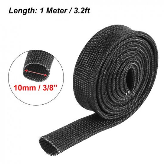 Fiberglass Heat Wire Shield Sleeve Heat Shield 3.2Ft 10Mm 3/8" For Car Wire