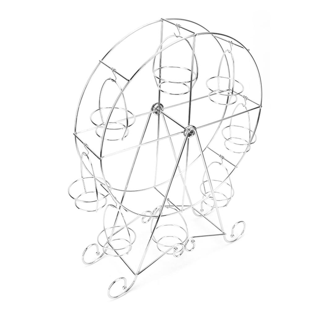 Cupcake-utstillingsstativ Jern Roterbart Åtte Cupcakes Hjul Cupcake-stativ for DIY Bursdagsfest