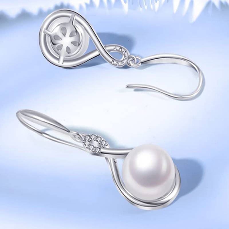 Huitan Graceful Women Drop Earrings Simple Style Imitation Pearl Wedding Daily Engagement Accessories Versatile Fashion Zircon